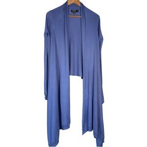 Silk Cashmere DKNY Periwinkle Cornflower Blue Wrap Cardigan Sweater P/S